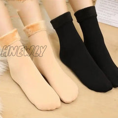 Hnewly 5Pairs Women Winter Thicken Warm Short Socks Thermal Cashmere Wool Nylon Snow Velvet Boots
