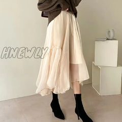 Hnewly A Line Japanese Harajuku Autumn Winter Women Skirt High Waist Solid Female Korean Streetwear