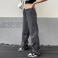 Hnewly American Drawstring Cargo Pants For Women New Spring And Summer Tightness Adjustable