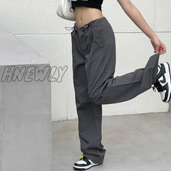 Hnewly American Drawstring Cargo Pants For Women New Spring And Summer Tightness Adjustable