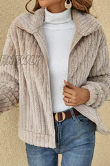 Hnewly - Apricot Casual Solid Cardigan Turndown Collar Outerwear / S Coats
