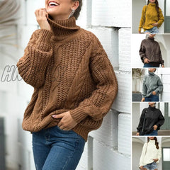Hnewly Autumn And Winter Thick Line Twist Sweater Fashion Wild Ice Skating Outfit