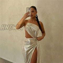 Hnewly Backless Maxi Eventing Dress Women Hollow Out Off Shoulder Sexy Club Party Outfits Business