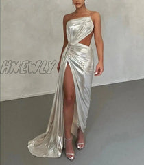 Hnewly Backless Maxi Eventing Dress Women Hollow Out Off Shoulder Sexy Club Party Outfits Business