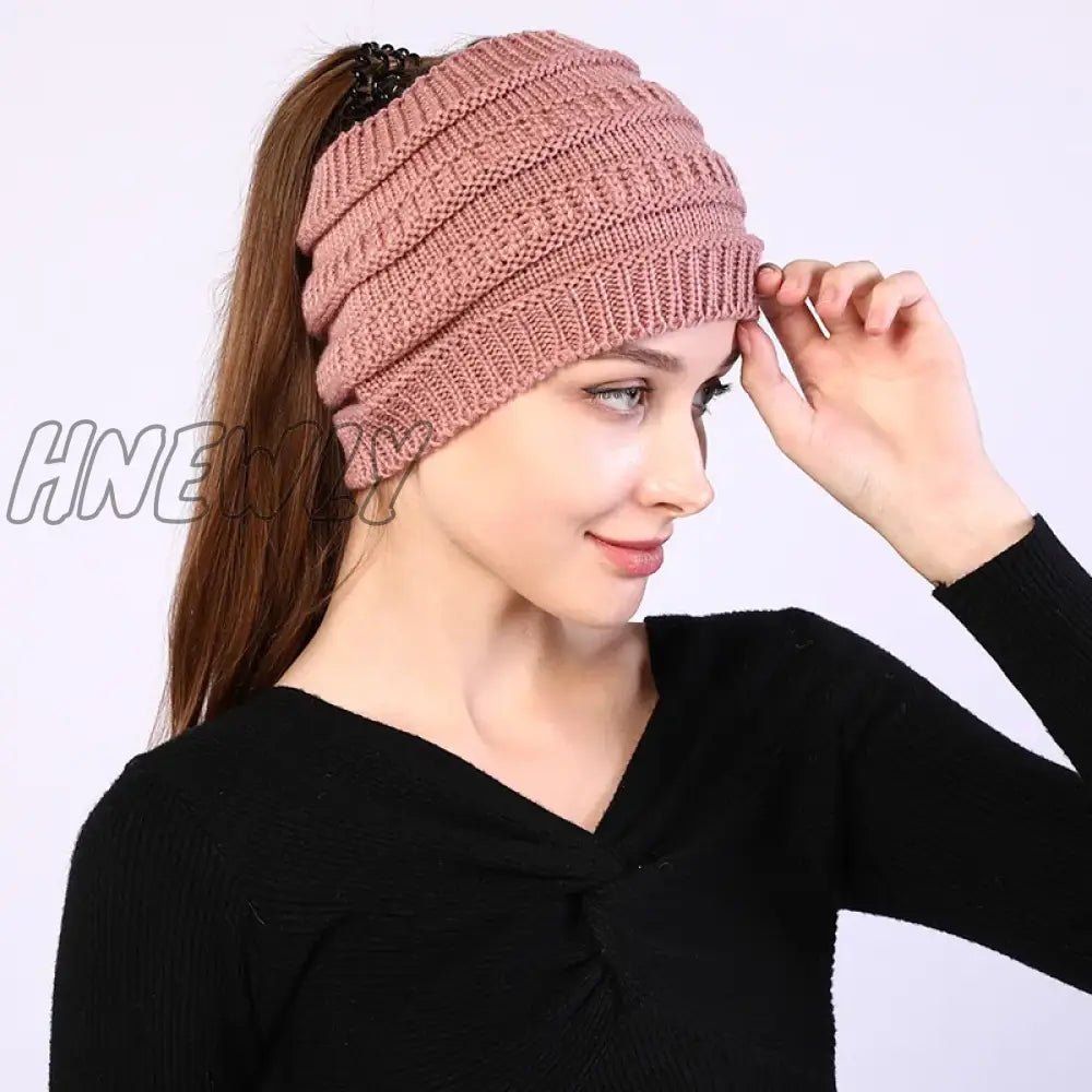 Hnewly Beanie Hat For Women Winter Warm Caps Female Casual Hats Headpiece Headwear Yoga Run Bandage