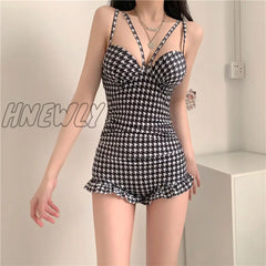 Hnewly Bikini Sets Women Backless Sexy Slim Ruffles Summer Beach Style Classic Ulzzang Ladies