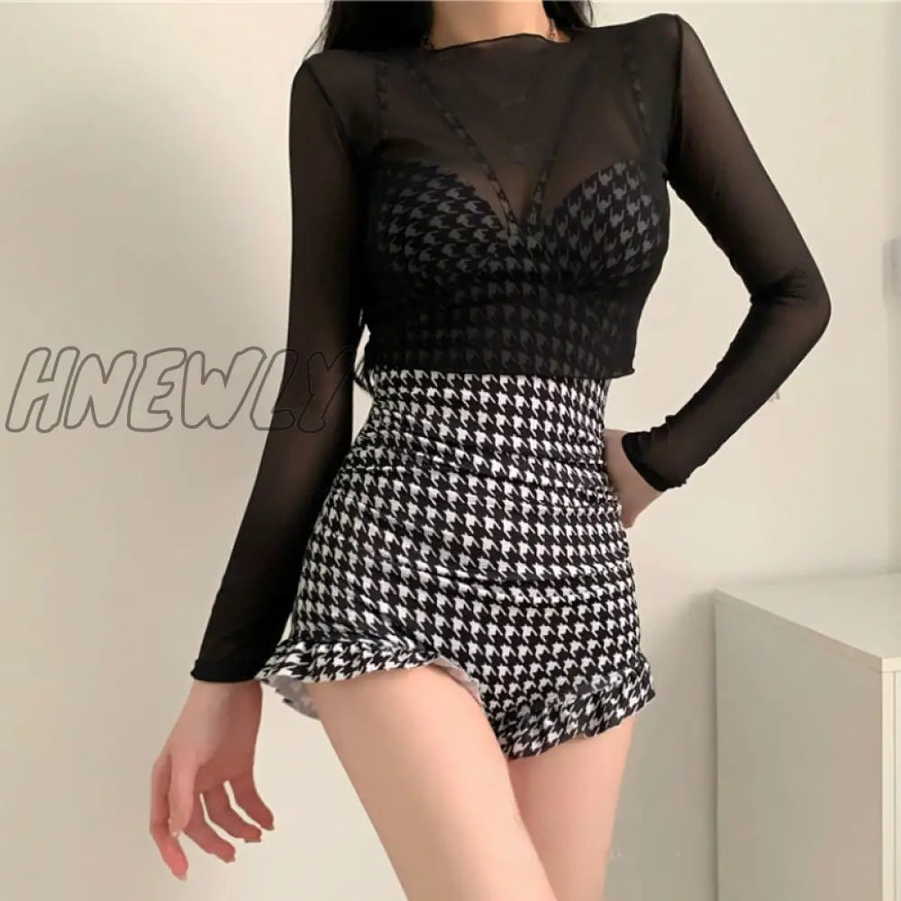 Hnewly Bikini Sets Women Backless Sexy Slim Ruffles Summer Beach Style Classic Ulzzang Ladies