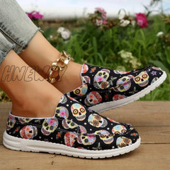 Hnewly - Black Casual Patchwork Round Comfortable Shoes Shoes Sneakers