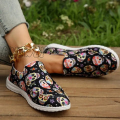 Hnewly - Black Casual Patchwork Round Comfortable Shoes Shoes Sneakers