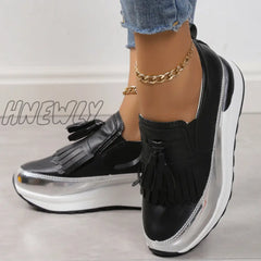 Hnewly - Black Casual Sportswear Patchwork Contrast Round Comfortable Out Door Shoes Shoes Sneakers
