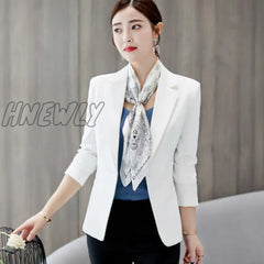Hnewly Blazer Ladies Pocket Jacket Slim Fit Long - Sleeved Korean Style Office Traf Tangada Trendy