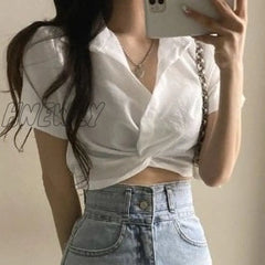 Hnewly Blouses Women Turn-Down Collar Casual Tender Ladies Female Elegant Girls Student Streetwear