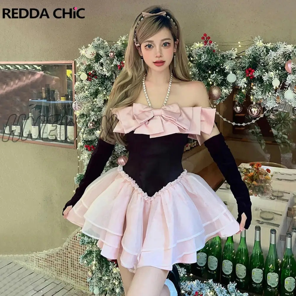 Bow Rhinestone Halter Princess Dress Women Sleeveless Ruffle Puffy Mini Dress Arm Sleeves Medieval Retro Dress Set