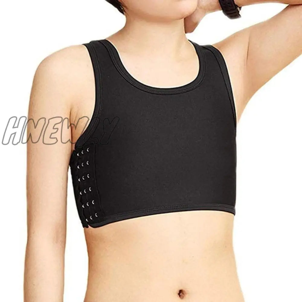 Hnewly Breathable Les Lesbian Undershirt Tomboy Buckle Short Chest Binder Summer Cos Bra Vest