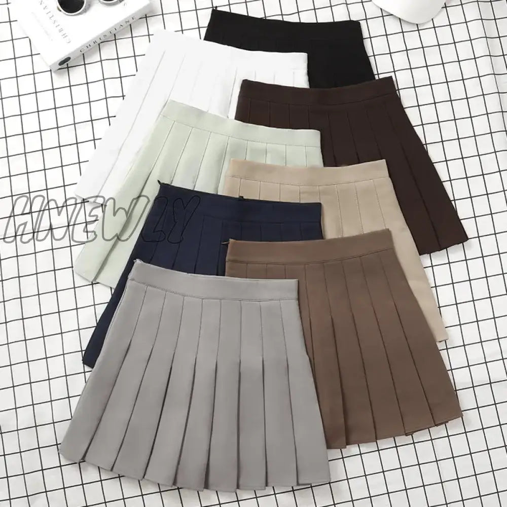 Hnewly Brown Skirt Ladies Summer Clothes Women’s High Waist Harajuku Korean Style Black Mini