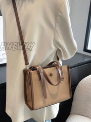 Hnewly - Buckle Detail Button Design Square Bag Women Satchels Women-Satchels