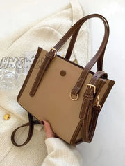 Hnewly - Buckle Detail Button Design Square Bag Women Satchels Women-Satchels