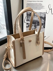 Hnewly - Buckle Detail Button Design Square Bag Women Satchels Multicolor Women-Satchels