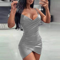 Hnewly Camisole Tank Short Dress For Women 2024 Summer Sexy Club Party Slim Skirt Female Clothing