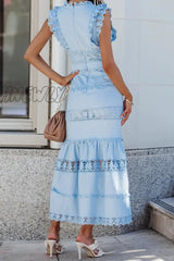 Hnewly - Casual Patchwork Lace V Neck Trumpet Mermaid Dresses(4 Colors) Dresses/Lace Dresses