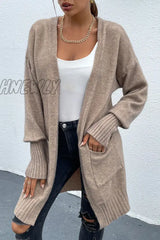 Hnewly - Casual Solid Patchwork Pocket Tops Tops/Sweaters & Cardigans