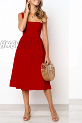 Hnewly - Casual Solid Patchwork Square Collar Cake Skirt Dresses(3 Colors) Dresses/Casual Dresses