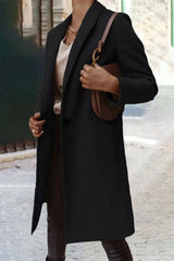 Hnewly - Casual Work Solid Buttons Turn-Back Collar Outerwear Black / S Outerwear/Coats & Cardigan