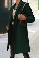 Hnewly - Casual Work Solid Buttons Turn-Back Collar Outerwear Ink Green / S Outerwear/Coats &