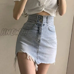 Hnewly Chic And Elegant Woman Jean Skirt Plus Size 4Xl Retro High Waisted Warp Hip Sexy Skirts