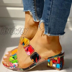 Hnewly - Colour Casual Patchwork Round Out Door Wedges Shoes Shoes