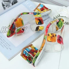 Hnewly - Colour Casual Patchwork Round Out Door Wedges Shoes Shoes