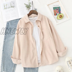 Hnewly Corduroy Women Blouses Shirts Tunic Womens Tops And Womenswear Long Sleeve Clothing Button