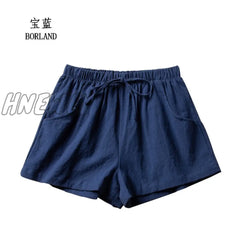 Hnewly Cotton Linen Shorts Woman Basic Short Pants Mini Trousers Trafic Fashion High Waist Bottom