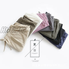 Hnewly Cotton Linen Shorts Woman Basic Short Pants Mini Trousers Trafic Fashion High Waist Bottom