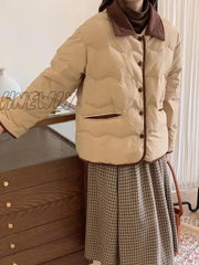 Hnewly Cotton Padded Quilted Jacket Women Korean Style Down Coats New Female Casual Outerwear Warm