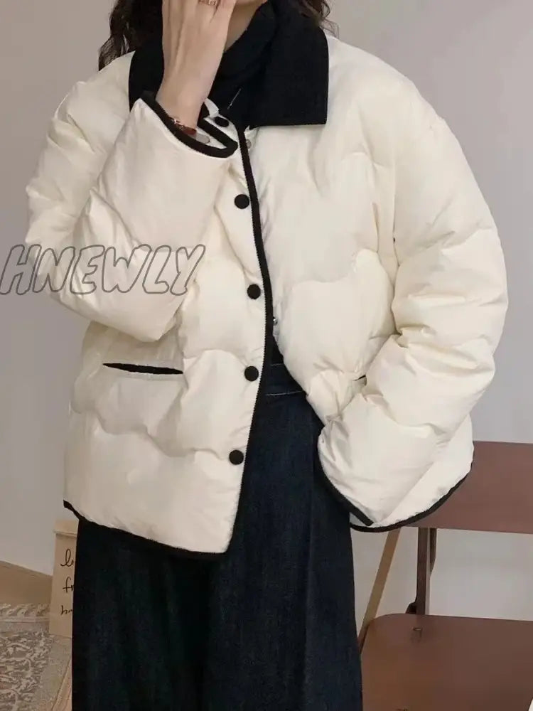 Hnewly Cotton Padded Quilted Jacket Women Korean Style Down Coats New Female Casual Outerwear Warm