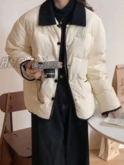 Hnewly Cotton Padded Quilted Jacket Women Korean Style Down Coats New Female Casual Outerwear Warm