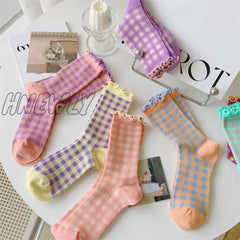 Hnewly Cotton Socks Women’s Autumn And Winter New Mid-Tube Japanese Comfortable Breathable Piles
