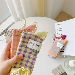 Hnewly Cotton Socks Women’s Autumn And Winter New Mid-Tube Japanese Comfortable Breathable Piles