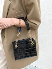 Hnewly - Croc Embossed Satchel Bag Women Satchels Women-Satchels