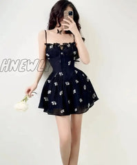 Hnewly Cutenew Women’s Spaghetti Straps Lace-Up Mini Dress Sexy Backless Sleeveless Slim A-Line