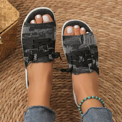 Hnewly - Deep Blue Casual Patchwork Round Comfortable Shoes Shoes Slippers