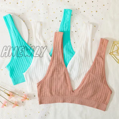 Hnewly Deep V-Neck Seamless Bra Push Up Bras For Women Bralette Sexy Lingerie Female Low Back Sleep