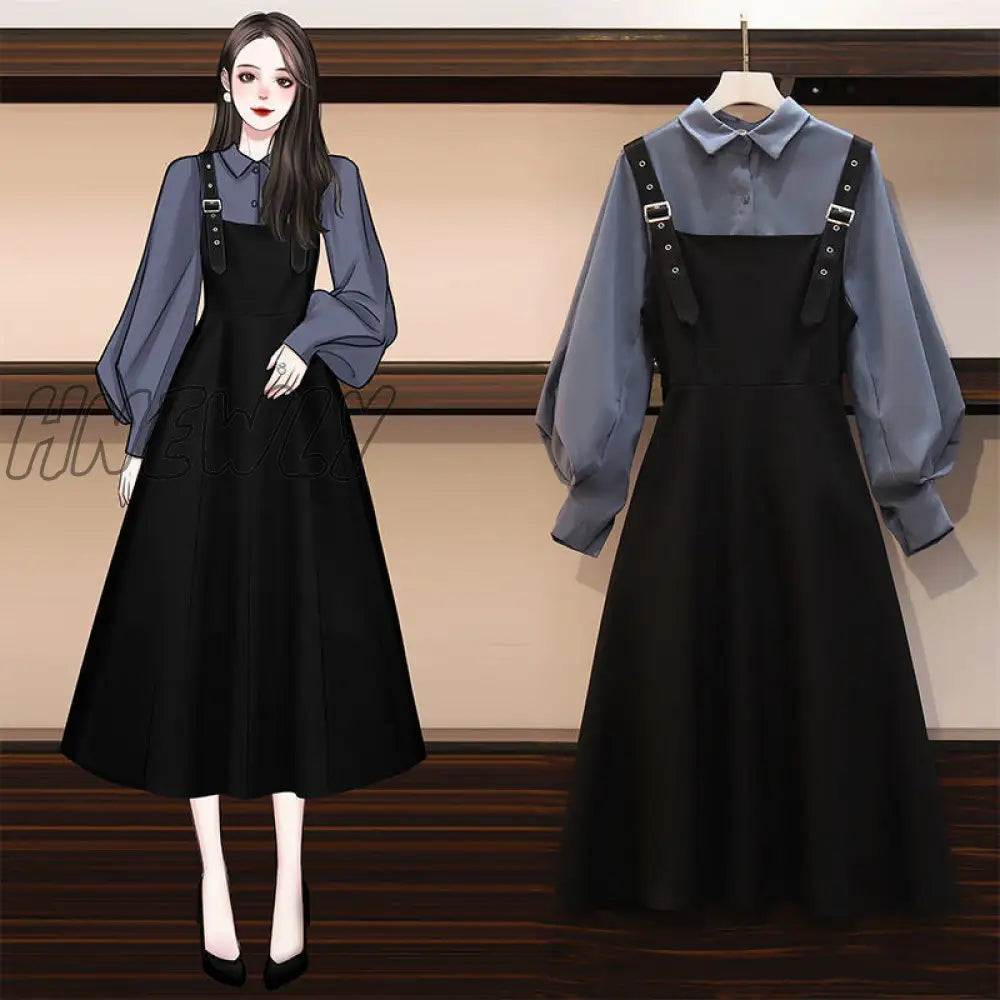 Hnewly Dress Sets Women Plus Size 4Xl Chic Fashion Elegant Office Lady Outfits 2 Piece Korean Fall