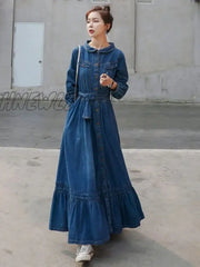 Hnewly Dresses For Women 2024 Autumn Winter Fashion Versatile Women’s Clothing French Retro Denim