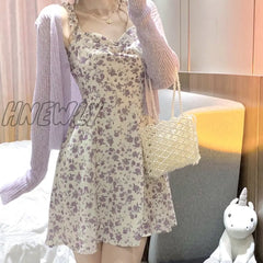 Hnewly Dresses Woman Summer Party Sleeveless Y2K Sling Sexy Casual Aesthetic Floral Print Midi High