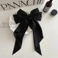 Hnewly Elegant Bow Ribbon Hair Clip Fashion Simple Solid Satin Spring Pin Retro Headband With Clips