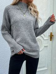Hnewly Elegant Turtle Neck Long Sleeve Sweater Fall Winter Casual Women Basics Clothing