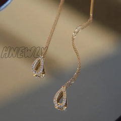 Hnewly Exquisite Drop Ear Line Long Hanging Earrings For Women Zircon Crystal Bee Butterfly Flower