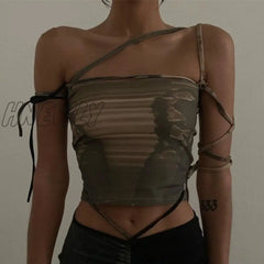 Hnewly Fairy Grunge Aesthetic Tank Top Women Clothes Summer Sexy Print Cami Cyber Y2K Crop Tops